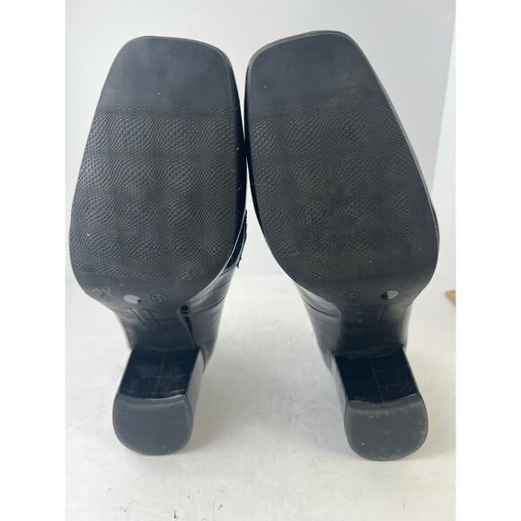 Liz Claiborne Melba Black Vegan Croc Embellished Block Heel  Slip On Pumps 11M - Picture 11 of 12